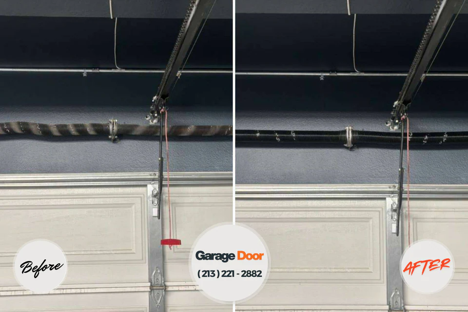 Before and after: garage door repair Lincolnton, GA
